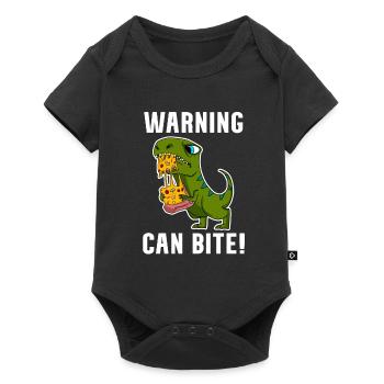 Dinosaurs with pizza - Baby Premium short-sleeve bodysuit - black - Front