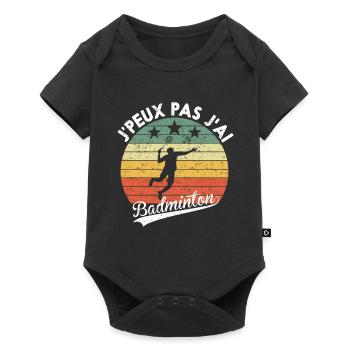 J'Peux Pas J'ai Badminton Cadeau Pour Joueurs - Body à manches courtes Premium Bébé - noir - Devant