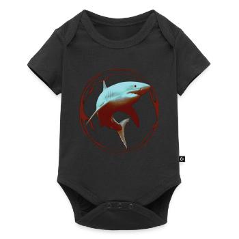 Weißer Hai - Baby Premium Kurzarmbody - Schwarz - Vorne