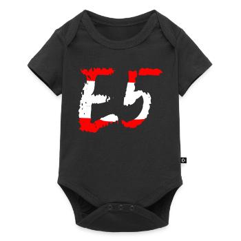 E5 Oberstdorf Meran - Baby Premium Kurzarmbody - Schwarz - Vorne