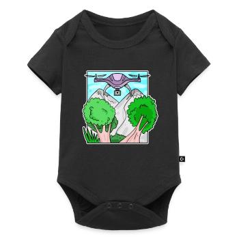 Drohne - Baby Premium Kurzarmbody - Schwarz - Vorne