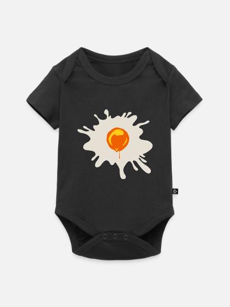 Orangener Farbklecks Tropfen Ei - Baby Premium Kurzarmbody - Schwarz