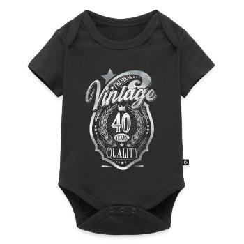 40. Geburtstag - Body à manches courtes Premium Bébé - noir - Devant