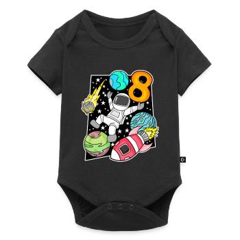 8th birthday astronaut boys children's birthday - Baby Premium short-sleeve bodysuit - black - Front