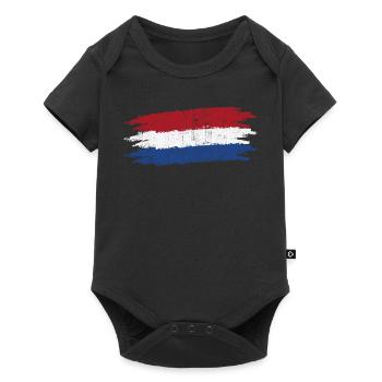 Dutch Flag Brush Strokes Tee - Baby Premium short-sleeve bodysuit - black - Front
