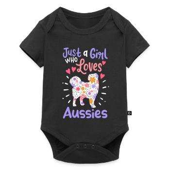Australian Shepherd - Baby Premium Kurzarmbody - Schwarz - Vorne
