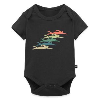 Schwimmen Schwimmer - Baby Premium Kurzarmbody - Schwarz - Vorne