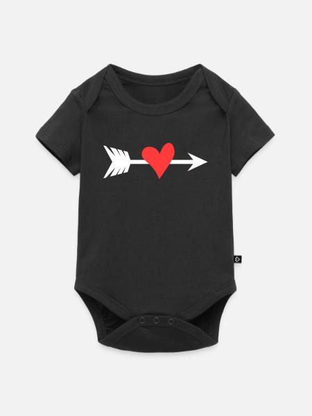 Herz Pfeil - Baby Premium Kurzarmbody - Schwarz