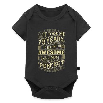75th birthday - Baby Premium short-sleeve bodysuit - black - Front