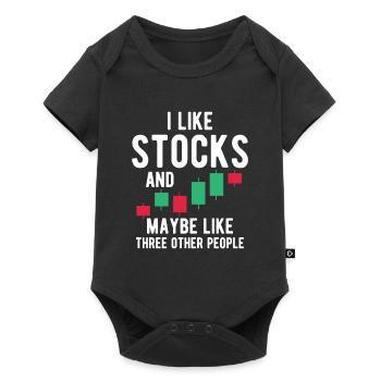 stock exchange - Baby Premium short-sleeve bodysuit - black - Front