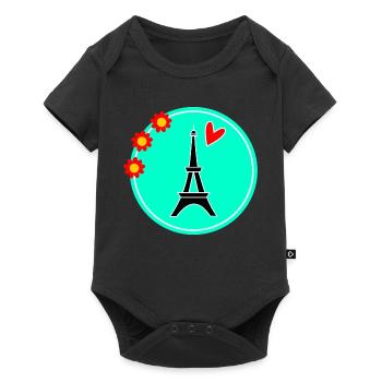 PARIS. CAPITALE. VILLE. FRANCE. PARISIEN. PARISIEN - Body à manches courtes Premium Bébé - noir - Devant