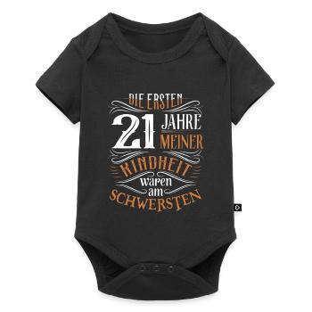 21. Geburtstag Kindheit Lustig - Baby Premium Kurzarmbody - Schwarz - Vorne