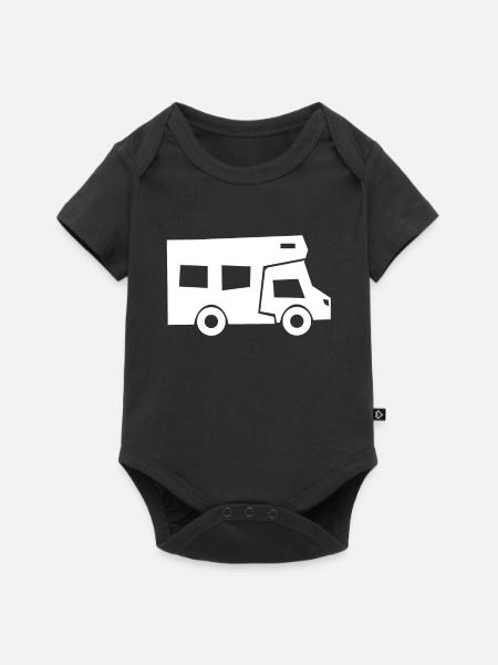 Wohnwagen Wohnmobil Camping Camper - Baby Premium Kurzarmbody - Schwarz