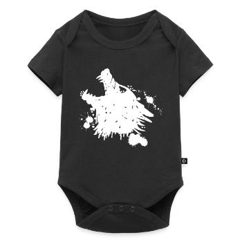 Loup blanc hurlant - Body à manches courtes Premium Bébé - noir - Devant