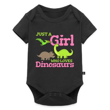 Dinosaurier Dinosaurier-Liebhaber - Baby Premium Kurzarmbody - Schwarz - Vorne