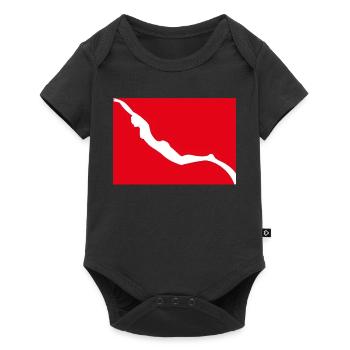 Freediving Flag with Girl Freediver - Baby Premium short-sleeve bodysuit - black - Front