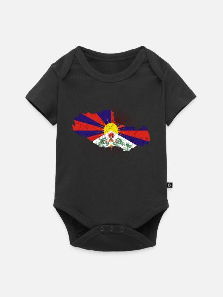 Tibet - Baby Premium Kurzarmbody - Schwarz