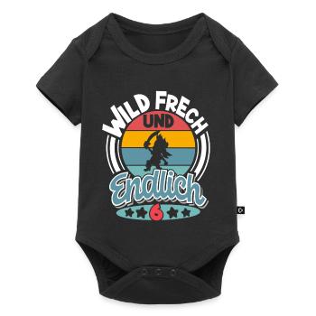 Pirat 6. Geburtstag Kinder - Baby Premium Kurzarmbody - Schwarz - Vorne
