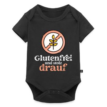 Glutenfrei und stolz drauf - Gluten frei Geschenk - Baby Premium Kurzarmbody - Schwarz - Vorne