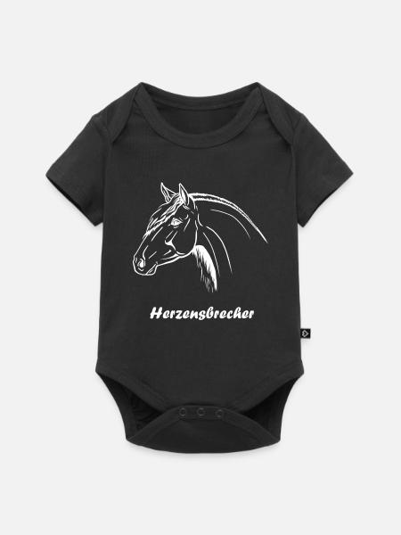 Andalusier Portrait Herzensbrecher - Baby Premium Kurzarmbody - Schwarz