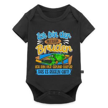 Mähdrescher Mittlerer Bruder - Baby Premium Kurzarmbody - Schwarz - Vorne