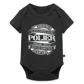 Polier - Baby Premium Kurzarmbody - Schwarz - Vorne