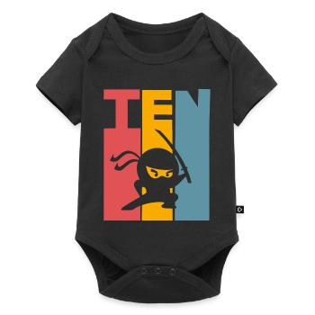 Ninja 10. Geburtstag Kinder - Baby Premium Kurzarmbody - Schwarz - Vorne