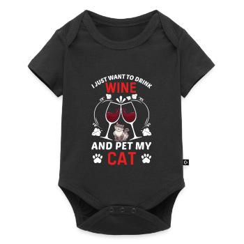 Citation de chat drôle pour les amoureux des chats Pet My Cat - Body à manches courtes Premium Bébé - noir - Devant
