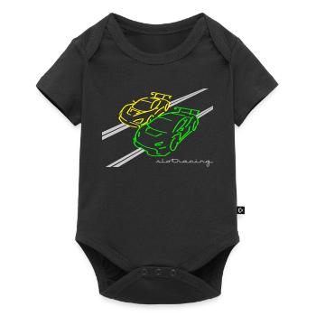 Slotracing 2 cars yellow green - Baby Premium Kurzarmbody - Schwarz - Vorne