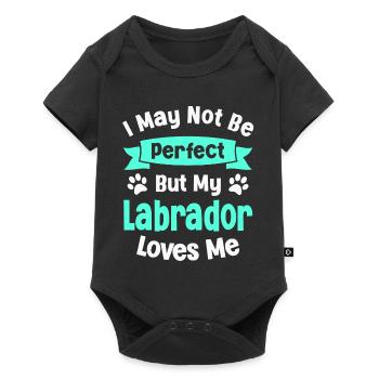 Hund Labrador Retriever - Baby Premium Kurzarmbody - Schwarz - Vorne