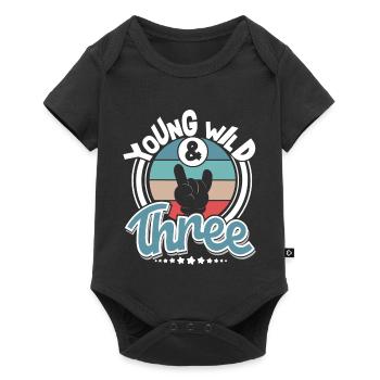 Young Wild And Three - Baby Premium short-sleeve bodysuit - black - Front