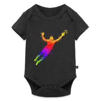 Gardien de but coloré Gardien de but De but de football - Body à manches courtes Premium Bébé - noir - Devant