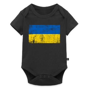 Drapeau Ukraine Drapeau Grunge Rétro Vintage - Body à manches courtes Premium Bébé - noir - Devant