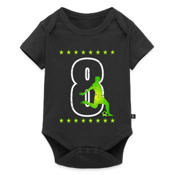 Football maillot numéro 08 - Body à manches courtes Premium Bébé - noir - Devant