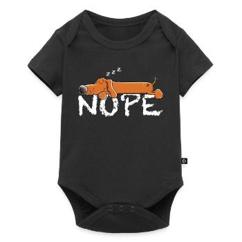 Sleeping Dachshund I Dachshund I Teckel I Dog - Baby Premium short-sleeve bodysuit - black - Front