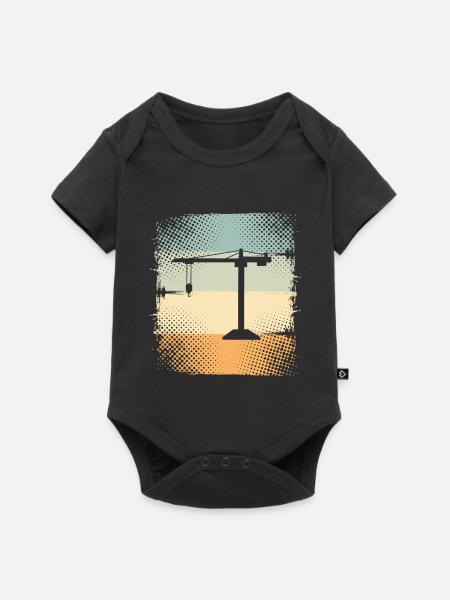 Kran - Baby Premium Kurzarmbody - Schwarz