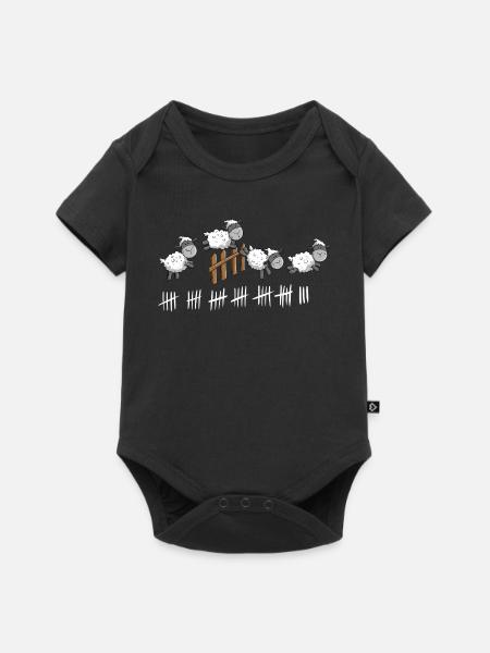 Schafe Zählen I Schäfchen Gute Nacht Design - Baby Premium Kurzarmbody - Schwarz