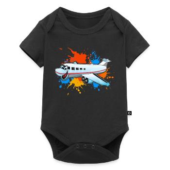 Avion - Body à manches courtes Premium Bébé - noir - Devant