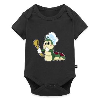 Raupe Koch Kochlöffel Kochen - Baby Premium Kurzarmbody - Schwarz - Vorne