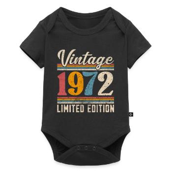 1972 Année de naissance Vintage Retro Vintage - Body à manches courtes Premium Bébé - noir - Devant