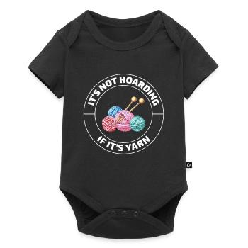 Crocheting Crochet Knitting Crocheter Funny - Baby Premium short-sleeve bodysuit - black - Front