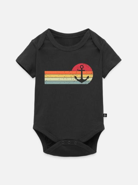 Anker - Baby Premium Kurzarmbody - Schwarz