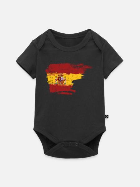 Spain Flag Brushstroke Crest - Baby Premium short-sleeve bodysuit - black