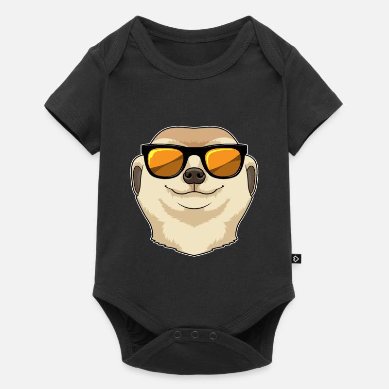Erdmännchen mit Sonnenbrille - Baby Premium Kurzarmbody - Schwarz