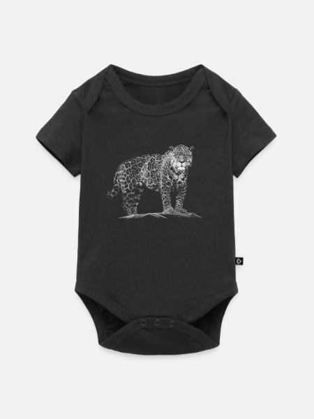 Leopard - Baby Premium Kurzarmbody - Schwarz
