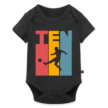 Football 10 years children's birthday party - Baby Premium short-sleeve bodysuit - black - Front