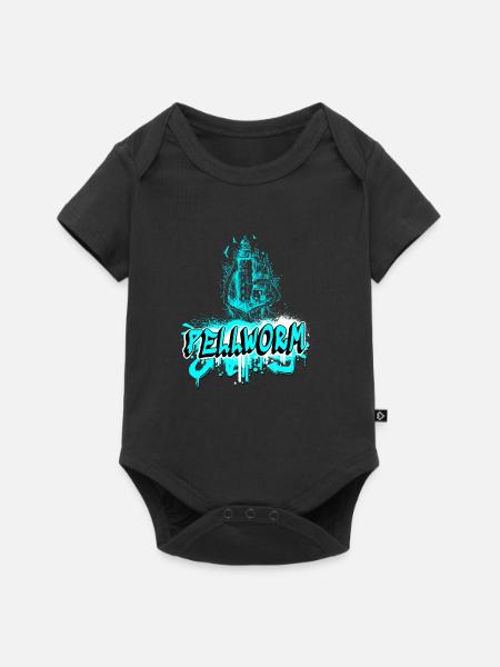 Pellworm Leuchtturm Graffiti Design - Baby Premium Kurzarmbody - Schwarz