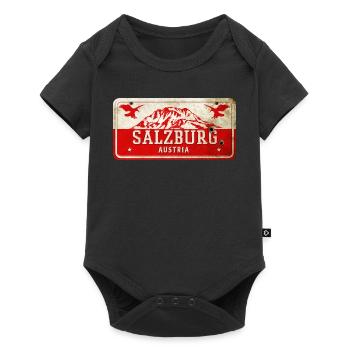 Salzburg Austria vintage sign - Baby Premium short-sleeve bodysuit - black - Front