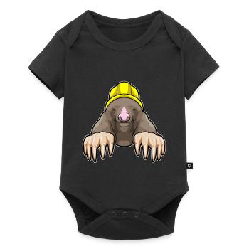 Maulwurf Bergarbeiter Bergbau - Baby Premium Kurzarmbody - Schwarz - Vorne