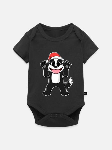 Weihnachten tier - Baby Premium Kurzarmbody - Schwarz